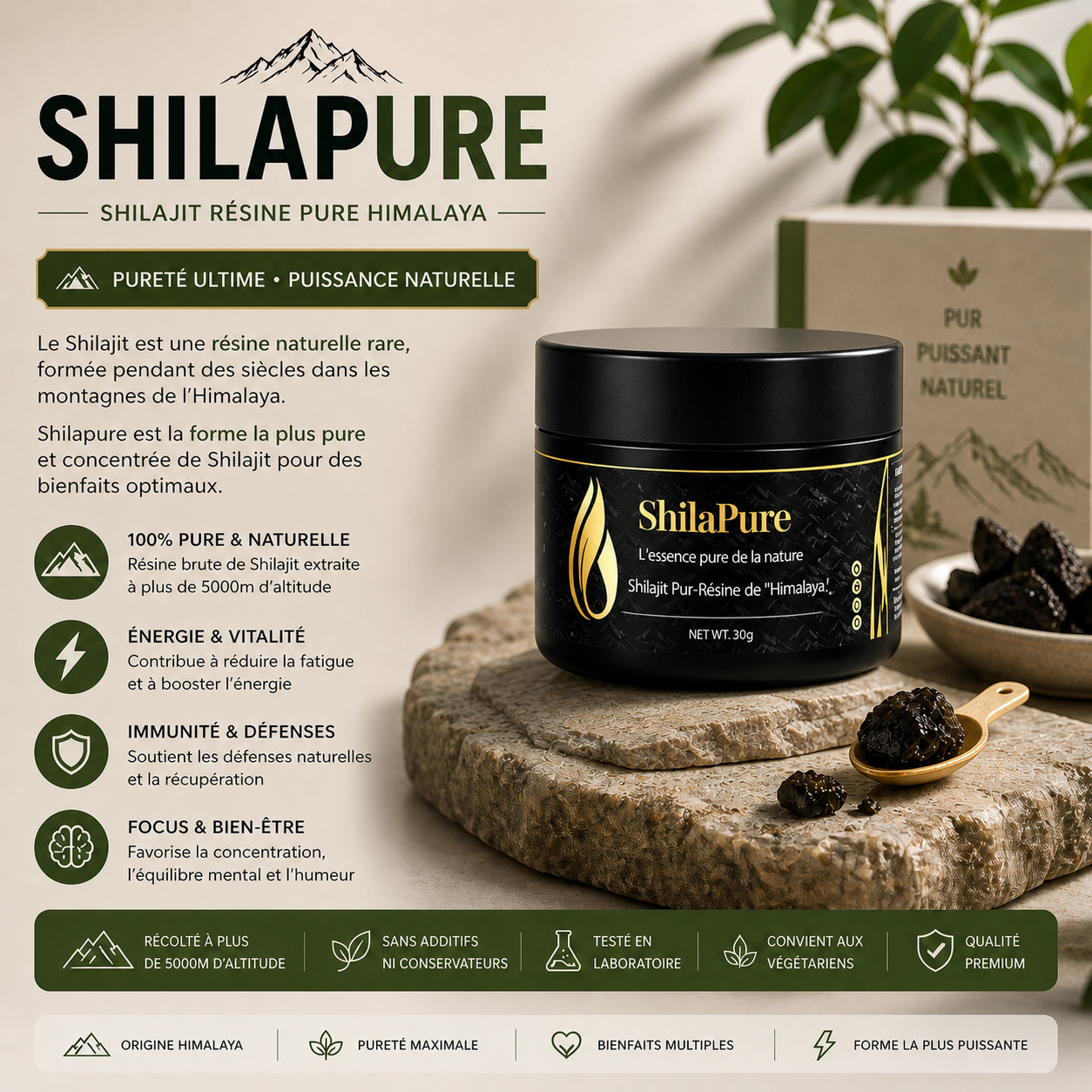 SHILAPURE — Résine de Shilajit premium pour votre routine de vitalité
